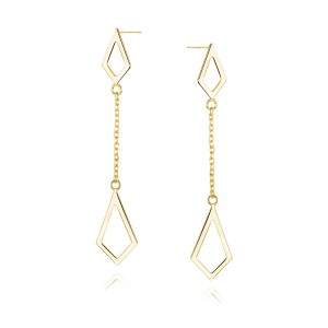 Cercei lungi argint cu romburi placati cu aur galben DiAmanti Z1472EG-DIA (Argint 925‰ 1 g.)